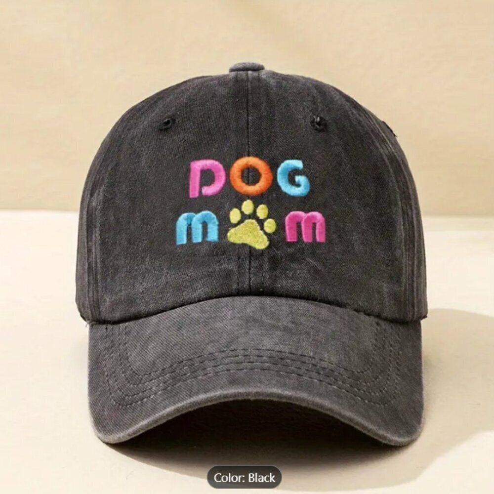 Dog Mom Charcoal Black Baseball Trucker Hat Cap NWT